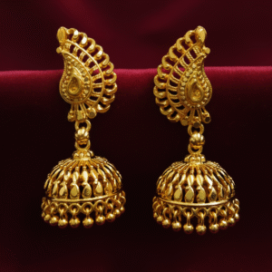 Traditional Gold-Toned Jhumka Earrings