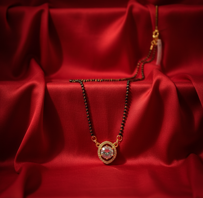 Modern AD Solitaire Mangalsutra. - Image 2