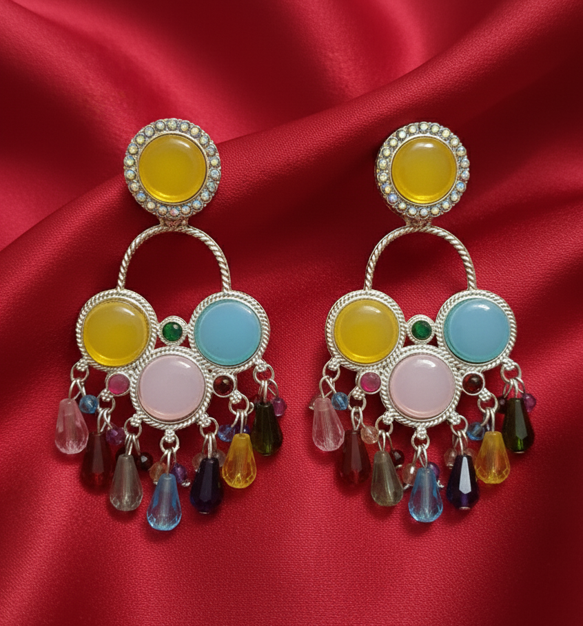 Bohemian Multi-Color Chandelier Earrings.