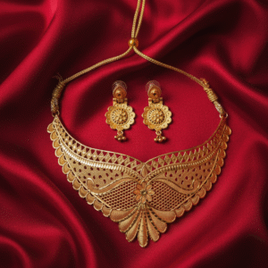 Exquisite Gold-Toned Choker Necklace Set.